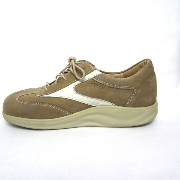 Finn Comfort 5.5 W / US 8 Ikebukuro Beige Tan White Sneakers Walking Shoes EUC - Picture 4 of 12